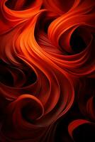 a red and black abstract background with swirls generative ai photo