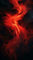 a red and black background with flames and smoke generative ai photo