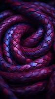 a red and purple braided rope on a dark background generative ai photo