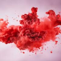 a red liquid is being thrown into the air generative ai photo