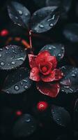 a red rose with water droplets on it generative ai photo