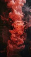 a red smoke is floating in the water generative ai photo