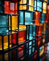 a wall of colorful glass cubes generative ai photo