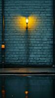 a wall with a street light on it generative ai photo