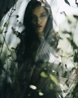 a woman in a white dress is surrounded by plants generative ai photo