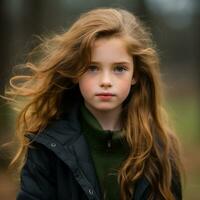 a young girl with long red hair generative ai photo