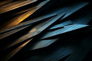 abstract 3d wallpaper with black and blue colors generative ai photo