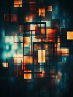 abstract background with squares and lights generative ai photo