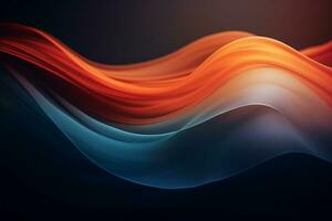 abstract background with orange and blue waves generative ai photo