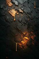 abstract black and orange background with dripping paint generative ai photo