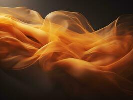 abstract orange smoke on black background generative ai photo