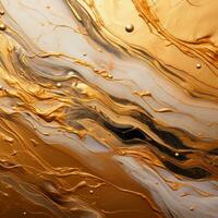 abstract oil painting with gold and black swirls generative ai photo