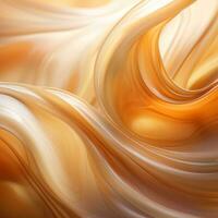 abstract swirls of orange and white liquid generative ai photo