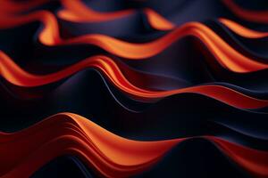 an abstract background with red orange and black waves generative ai photo