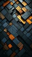an abstract background with a lot of black and orange squares generative ai photo