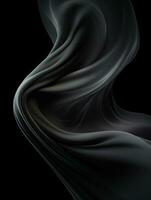 an abstract black background with a flowing fabric generative ai photo