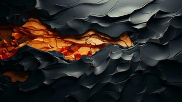 abstract wallpaper with orange and black swirls generative ai photo