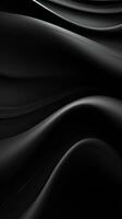 an abstract black background with wavy lines generative ai photo