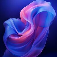 an abstract blue and pink fabric on a black background generative ai photo