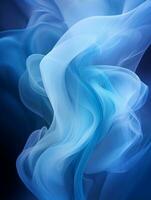 an abstract blue smoke on a black background generative ai photo