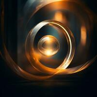 an abstract image of a ball in the center of a circle generative ai photo