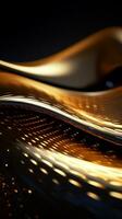 an abstract gold and black background with a wave pattern generative ai photo