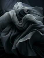 an abstract image of a black and white cloth generative ai photo