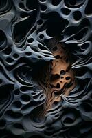 an abstract image of a black and brown pattern generative ai photo