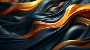 an abstract image of a black and orange fabric generative ai photo