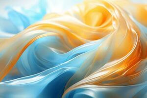 an abstract image of a blue and orange fabric generative ai photo