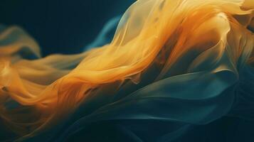 an abstract image of a blue and orange fabric generative ai photo