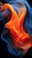 an abstract image of a blue and orange fabric generative ai photo