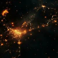 an abstract image of a galaxy with glowing lights generative ai photo