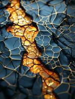 an abstract image of a crack in the surface of the ground generative ai photo