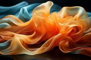 an abstract image of a colorful fabric on a black background generative ai photo