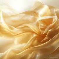 an abstract image of a golden silk fabric generative ai photo