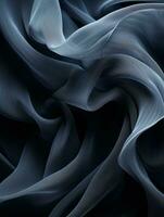 an abstract image of a dark blue fabric generative ai photo