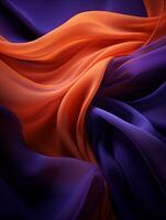 an abstract image of a purple and orange fabric generative ai photo