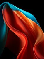 an abstract image of a red orange and blue fabric generative ai photo