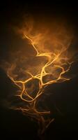 an abstract image of a tree with flames coming out of it generative ai photo