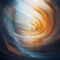 an abstract image of an orange and blue swirl generative ai photo