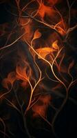 an abstract image of a tree with flames on it generative ai photo
