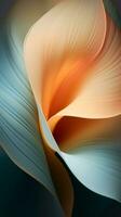 an abstract image of an orange and blue flower generative ai photo