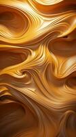 an abstract image of a wavy surface with brown and gold swirls generative ai photo