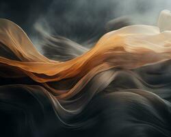 an abstract image of a wave with orange and black colors generative ai photo