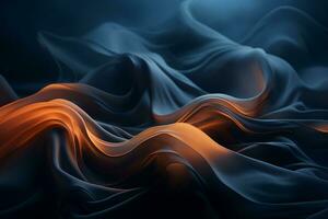 an abstract image of an orange and black wave generative ai photo
