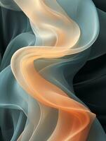 an abstract image of an orange blue and black fabric generative ai photo