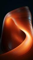 an abstract image of an orange wave on a black background generative ai photo