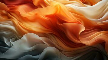 an abstract image of an orange black and white fabric generative ai photo