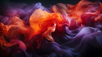an abstract image of colorful fabric on a black background generative ai photo